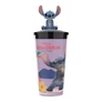 Lilo és Stitch - A csillagkutya pohár és Stitch topper, figura - Ülve - A képen a Lilo és Stitch mozifilm grafikájával díszített, a tetején egy 3D Stitch figura található