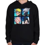 Fekete Naruto gyerek kapucnis pulóver - 4 karakter