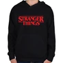 Fekete Stranger Things gyerek kapucnis pulóver - Logo III.