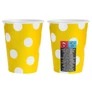 Színes papír pohár 6 db-os 270 ml - Sárga Yellow Polka Dots