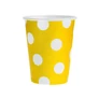 Színes papír pohár 6 db-os 270 ml - Sárga Yellow Polka Dots