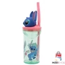Disney Lilo és Stitch szívószálas pohár 3D figurával 360 ml - Stitch