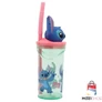 Disney Lilo és Stitch szívószálas pohár 3D figurával 360 ml - Stitch