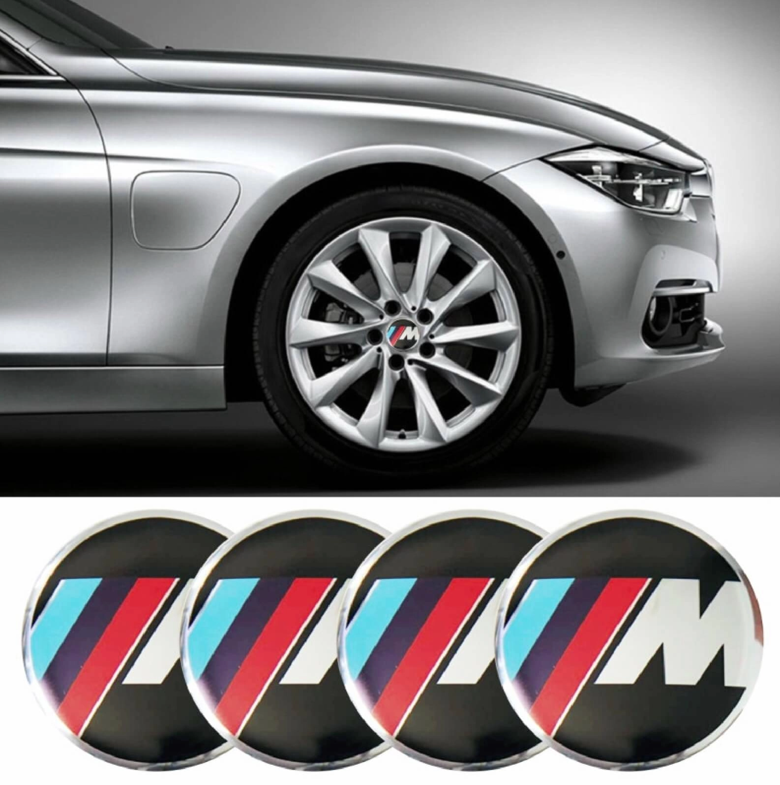 BMW M Power felni matrica szett - 56 mm-es, 3D kivitel