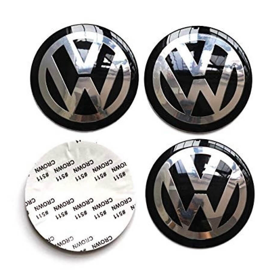 Volkswagen felni matrica szett - fekete ezüst 56 mm-es, 3D kivitel