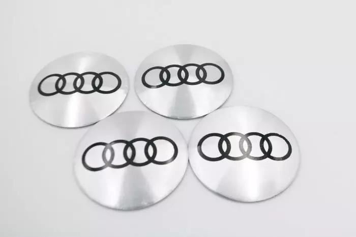 Audi felni matrica szett - ezüst 60 mm-es, 3D kivitel