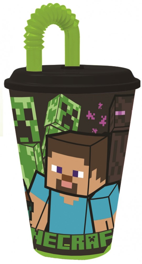 Minecraft szívószálas pohár