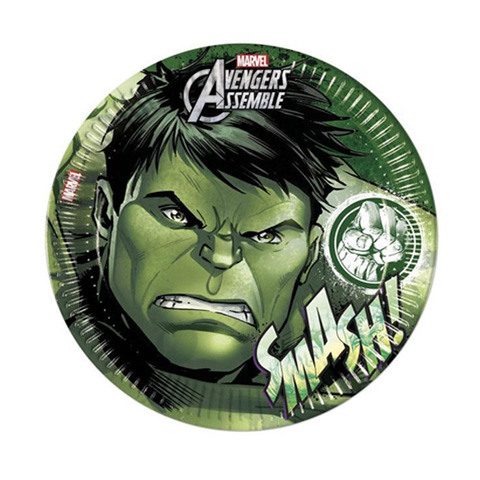 Bosszúállók papírtányér 23cm 8db-os szett - Hulk