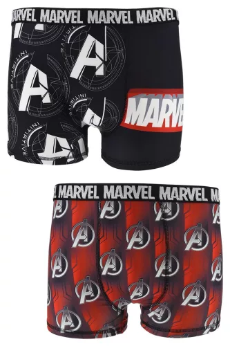 Bosszúállók férfi boxeralsó 2 darabos csomag - M-es méret - Avengers Logó