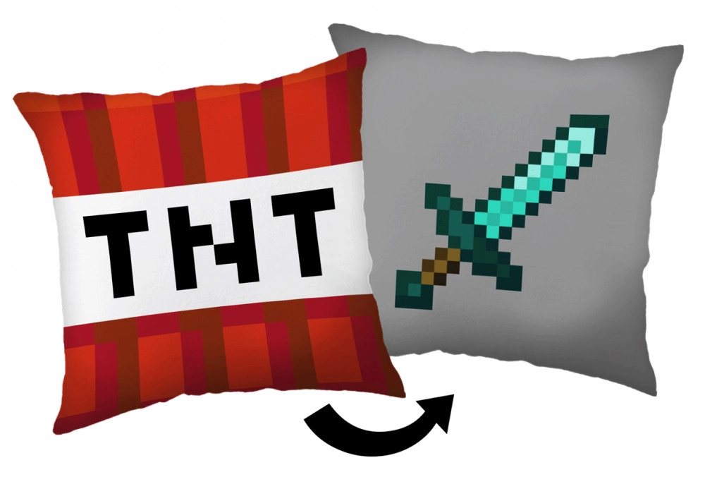 Minecraft párna, díszpárna kétoldalas mintával - TNT and Sword