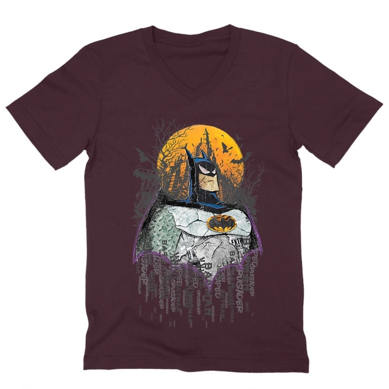 Batman férfi V-nyakú póló - Batman Comic Grunge