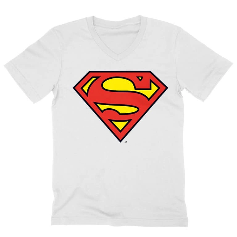 Superman - férfi V-nyakú póló - Classic Logó