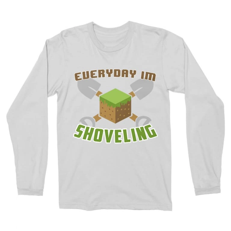 Minecraft férfi hosszú ujjú póló - Everyday I’m shoveling