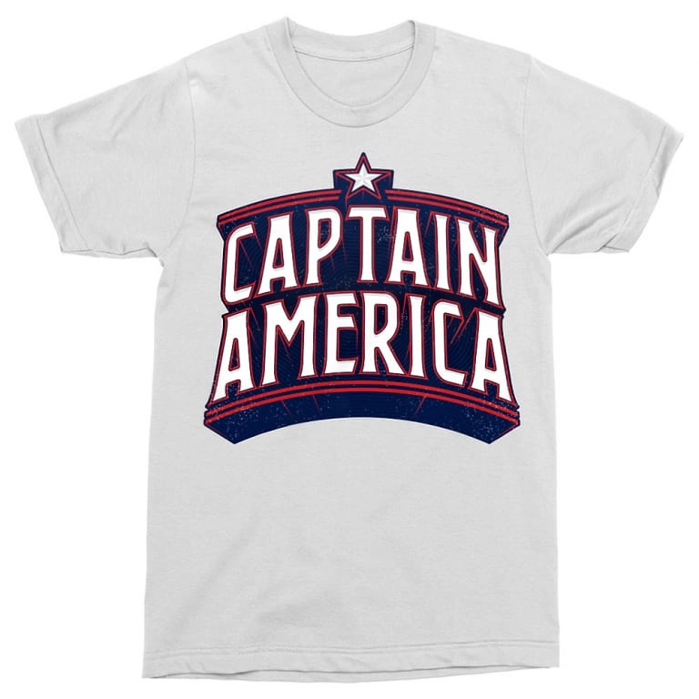 Amerika Kapitány férfi rövid ujjú póló - Retro Logo