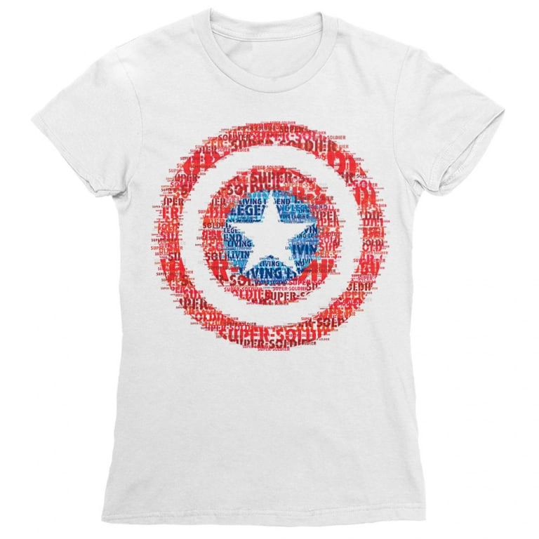 Amerika Kapitány női rövid ujjú póló - Text Shield