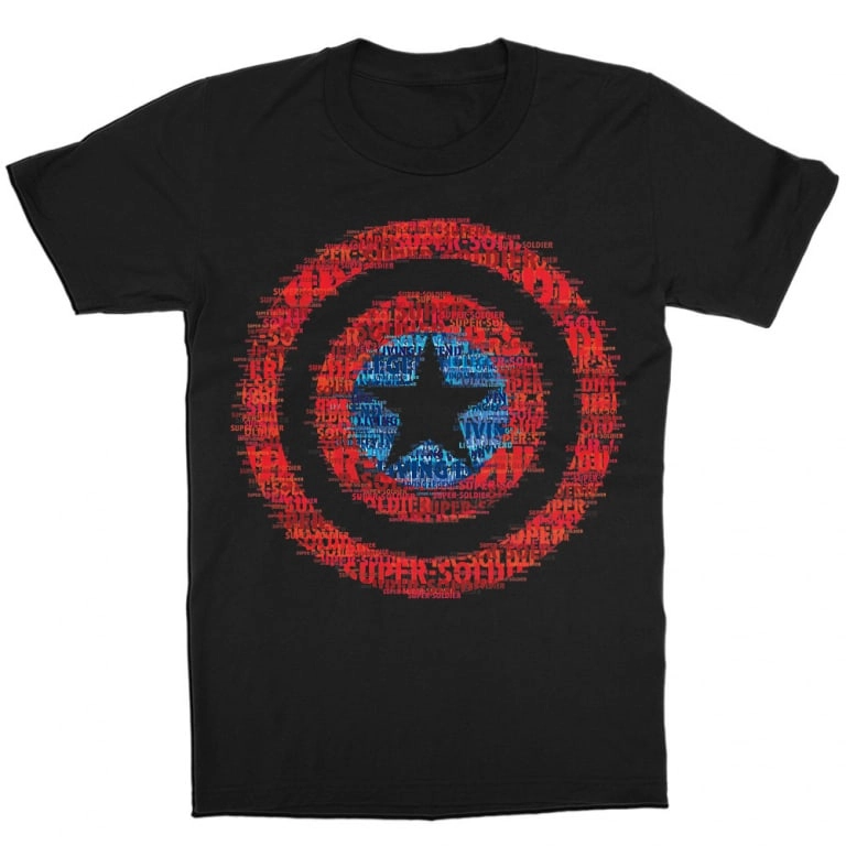 Marvel Amerika Kapitány gyerek rövid ujjú póló - Text Shield
