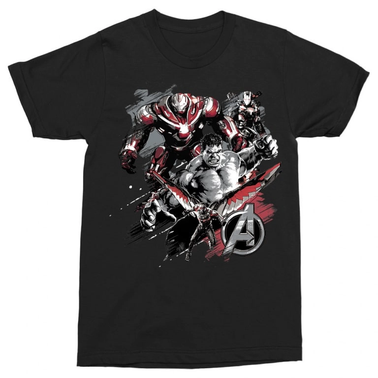 Bosszúállók férfi rövid ujjú póló - Avengers Team Grunge