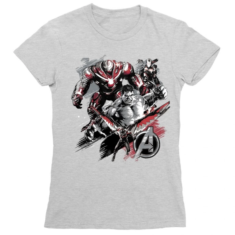 Bosszúállók női rövid ujjú póló - Avengers Team Grunge