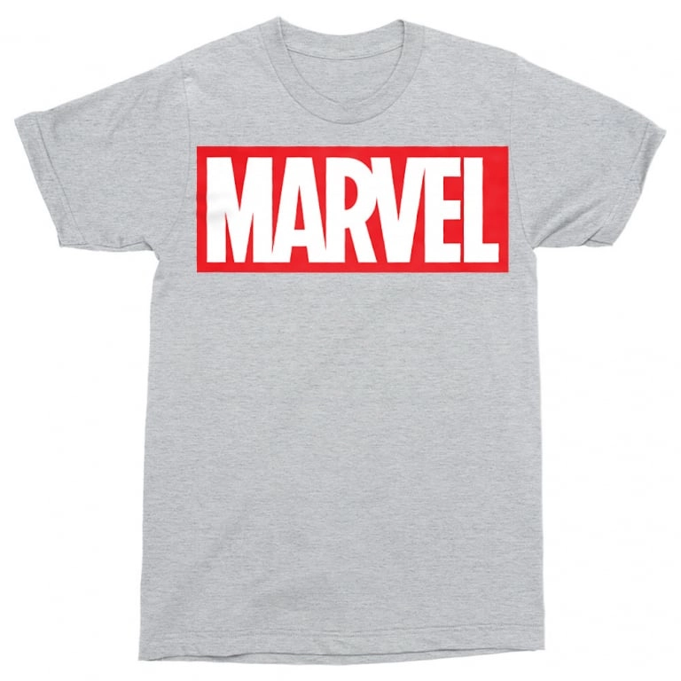 Marvel logó férfi rövid ujjú póló szürke színben