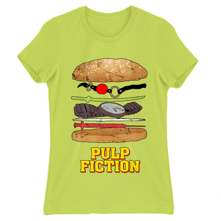 Ponyvaregény női rövid ujjú póló - Pulp Fiction burger