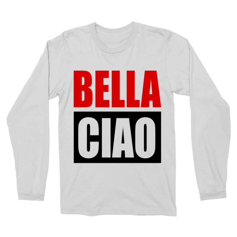 A nagy pénzrablás férfi hosszú ujjú póló - Bella Ciao