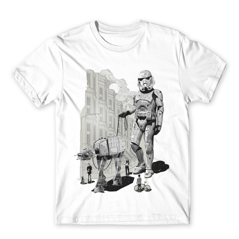 Star Wars férfi rövid ujjú póló - Rohamosztagos és a lépegető