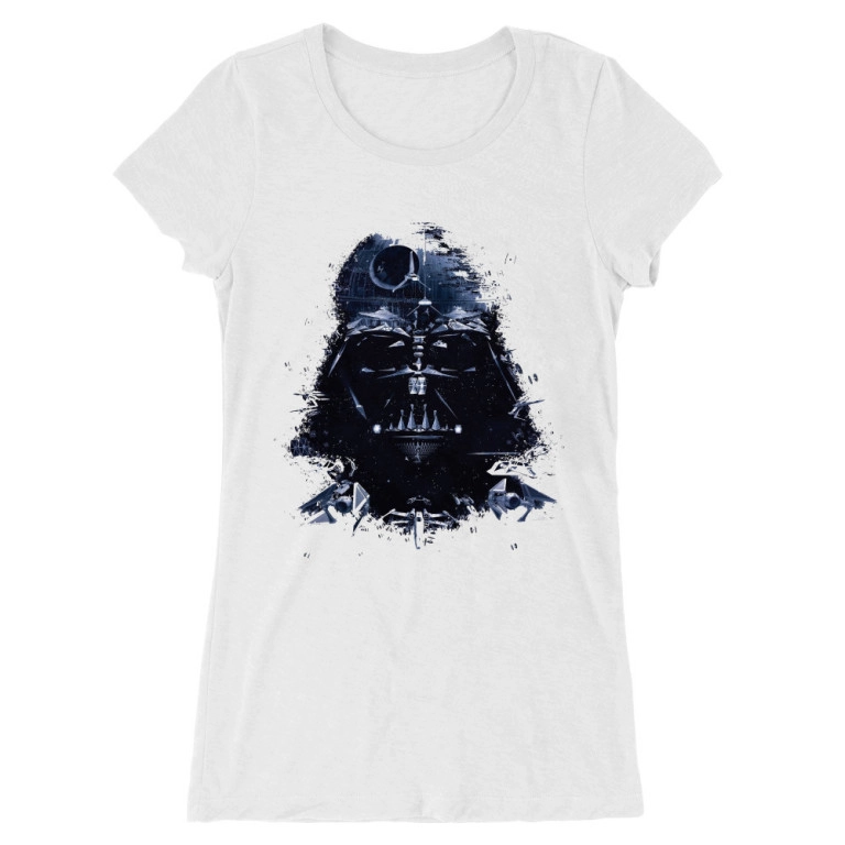 Star Wars női hosszított póló - Darth Vader és a Halálcsillag