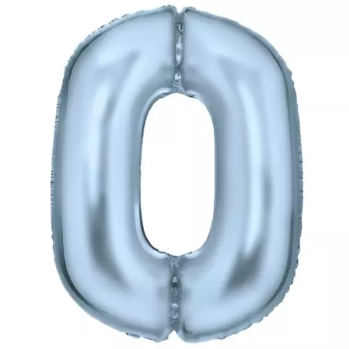 0-ás szám fólia lufi, 86 cm-es, blue kék színben