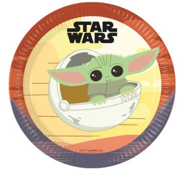 Star Wars The Mandalorian papírtányér 23 cm, 8 db-os szett - Baby Yoda