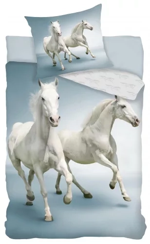 Lovas ágyneműhuzat garnitúra - The Horses White